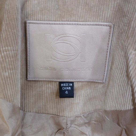 💋GORGEOUS BOHO CHIC💋Vintage Victorian Corduroy Peplum Overlay Blazer in Tan - Picture 9 of 12